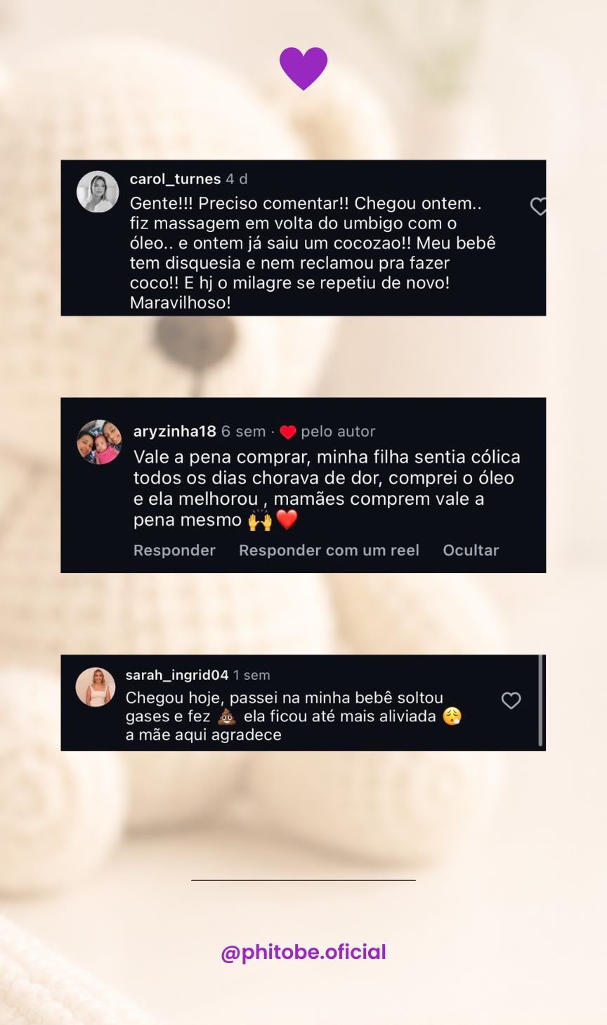Print de depoimento enviado por uma mãe